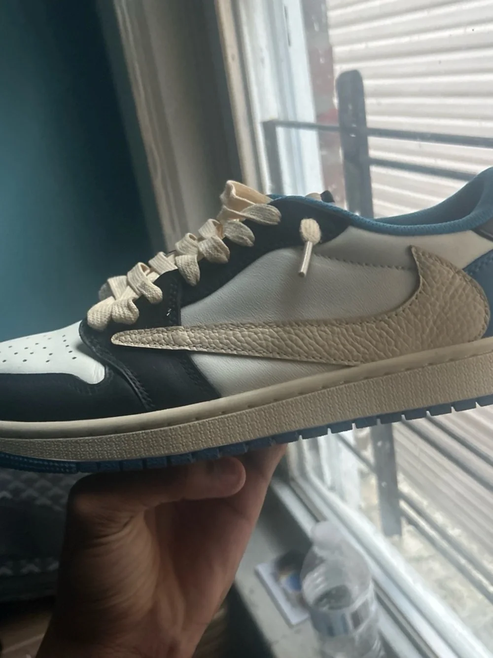 Nike Low-Top Sneakers in White, Black, Blue & Cream